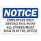 Signmission OSHA Notice Sign, 5" Height, 7" Width, Employees Only Beyond This Point All Others Sign, Landscape OS-NS-D-57-L-11986 - alternate 1